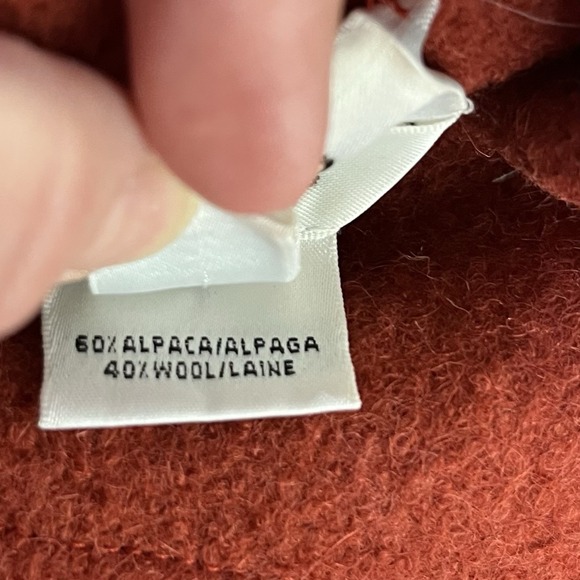 Vtg Talbots Alpaca Wool Blend Button Up Jacket Rust Womens L Classic Outdoor - Picture 5 of 7